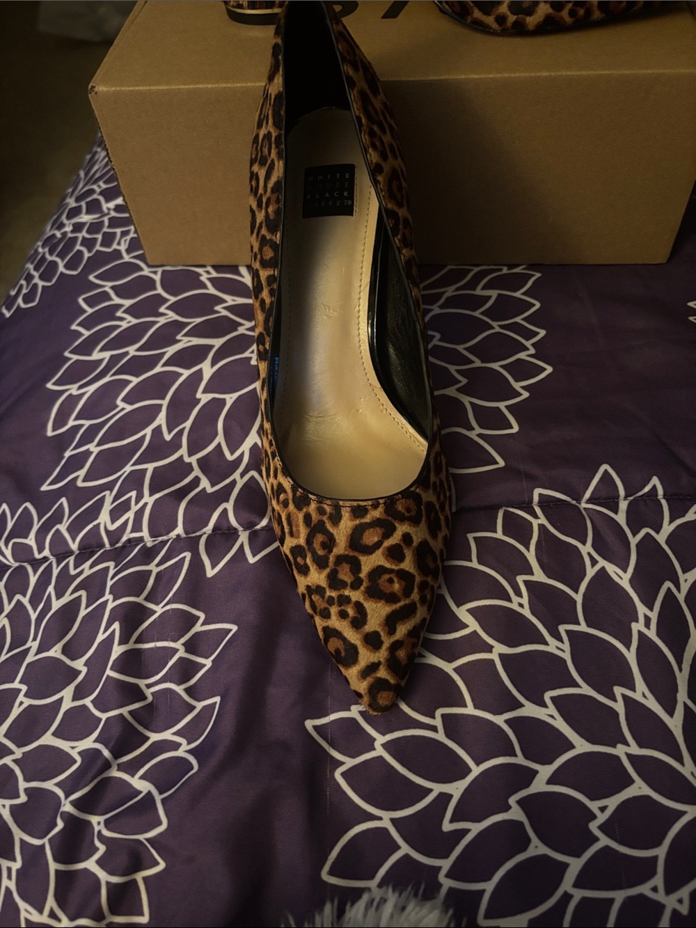 White House Black Market Leopard Print Pointed-Toe Pumps
